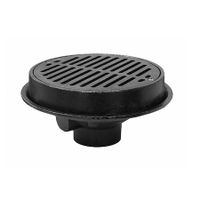 Jones Stephens D67039 3" No Hub Code Blue Slab Drain with 7" Pan and 8" Nickel Bronze Round Strainer - Height 4-1/8" - 5-5/8"
