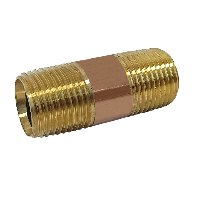 Caleffi NA10837 1-1/4" x 2" NPT Brass Nipple (Low Lead)