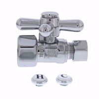Jones Stephens S10414 1/2" PUSH x 1/2" FPT Quarter Turn Angle Supply Stop Valve with 18" Connector with Lever Handle, Chrome Plated