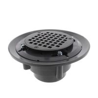 Jones Stephens D4996RB 3" x 4" Heavy Duty PVC Shower Drain with 3-1/2" Metal Spud and 5" Square Oil Rubbed Bronze Strainer