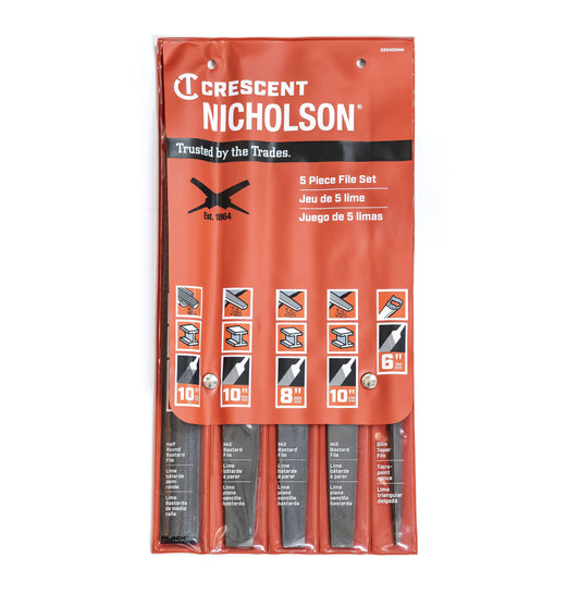 Nicholson 22040NNN 5 Piece 6", 8"& 10" General Purpose File Set