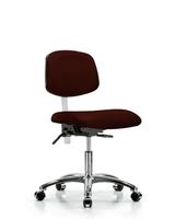 Blue Ridge Ergonomics NCR-VDHCH-CR-T1-A1-RG-8501 Class 100 Vinyl Clean Room Chair - Desk Height with Seat Tilt, Adjustable Arms, & Stationary Glides in Adobe White Trailblazer™ Vinyl
