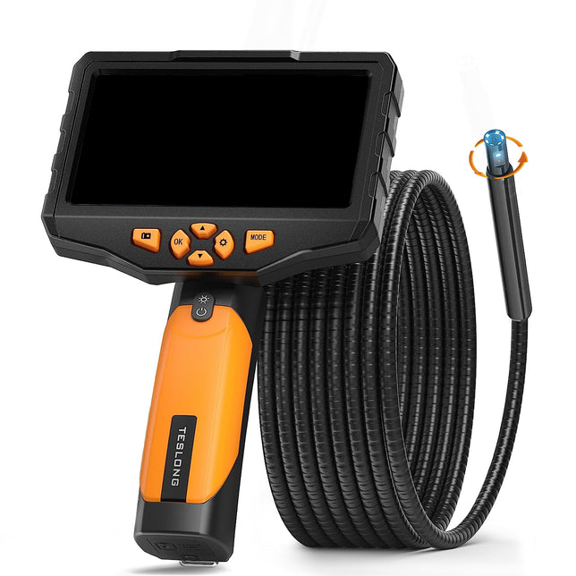 Teslong TSNTS300D8RL3 NTS300 Pro Rotating-Lens Inspection Camera with 5-inch HD Screen, 9.8 ft (3-meters)