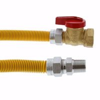 Jones Stephens G71215 5/8" OD (1/2" ID) Gas Connector Assembly, Yellow Coated, 1/2" MIP x 1/2" FIP Ball Valve x 18"