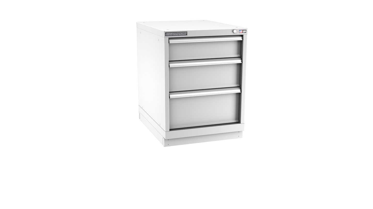 Champion Tool Storage NW1200-0301-ILC-FTB-LG 3-Drawer Standard Depth Modular Cabinet NW0301 | 22-3/16"W x 29-7/8"H x 28-1/2"D, Light Gray