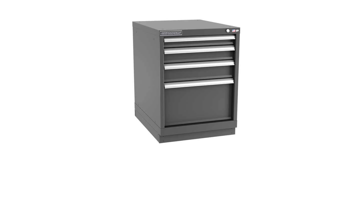 Champion Tool Storage NW1200-0402-ILC-FTB-DG 4-Drawer Standard Depth Modular Cabinet NW0402 | 22-3/16"W x 29-7/8"H x 28-1/2"D, Dark Gray