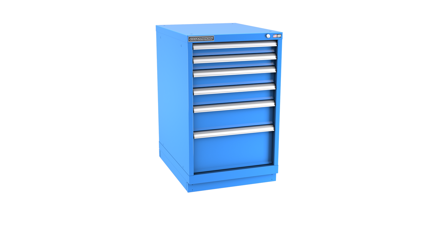 Champion Tool Storage NW1500-0601-ILC-FTB-BB 6-Drawer Standard Depth Modular Cabinet NW0601 | 22-3/16"W x 35-7/8"H x 28-1/2"D, Bright Blue