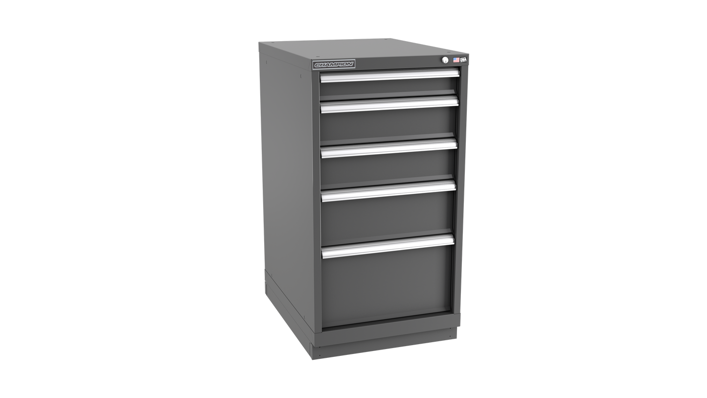 Champion Tool Storage NW1800-0501-ILC-FTB-DG 5-Drawer Standard Depth Modular Cabinet NW0501 | 22-3/16"W x 41-3/4"H x 28-1/2"D, Dark Gray