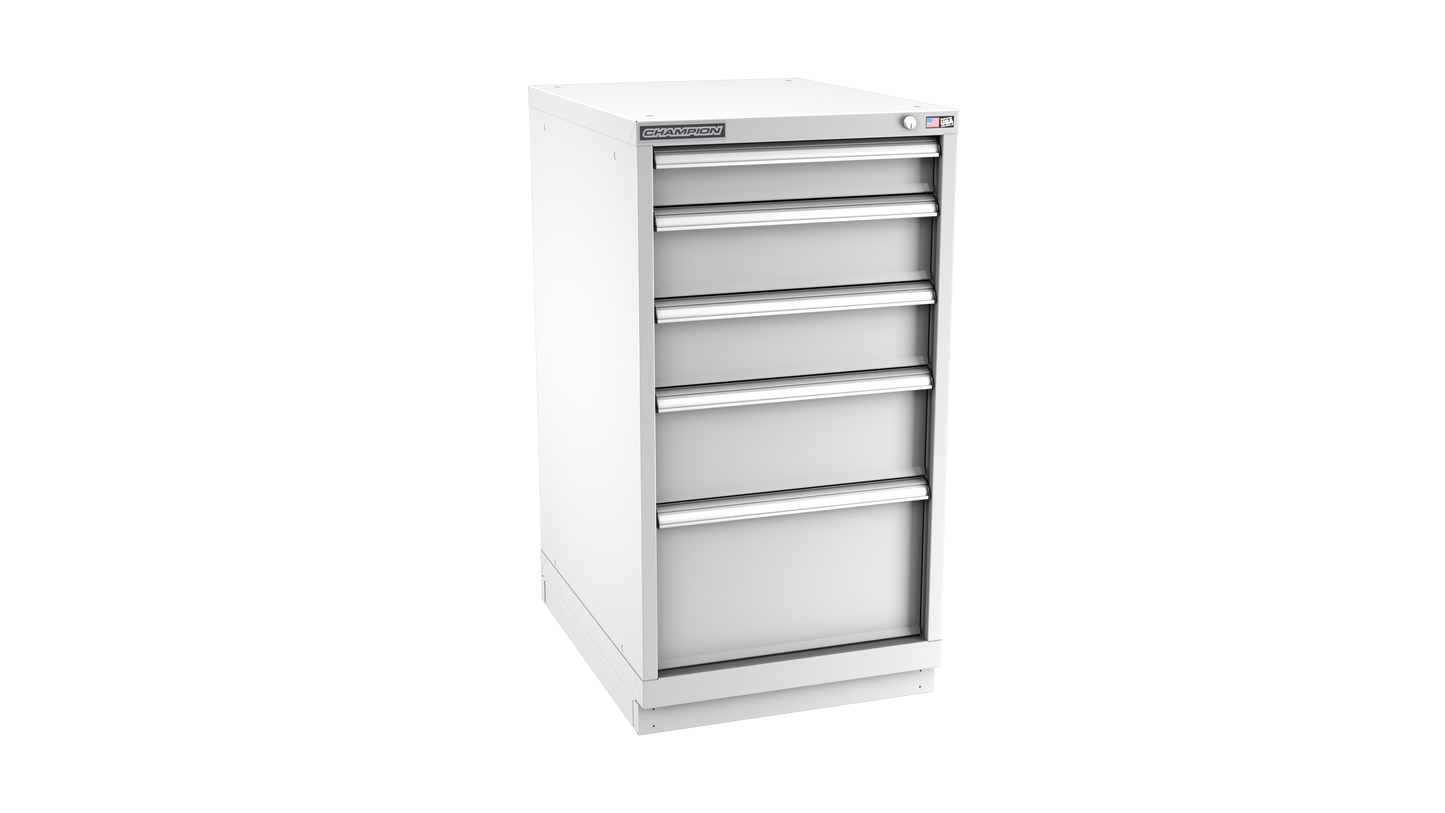 Champion Tool Storage NW1800-0501-ILC-FTB-LG 5-Drawer Standard Depth Modular Cabinet NW0501 | 22-3/16"W x 41-3/4"H x 28-1/2"D, Light Gray