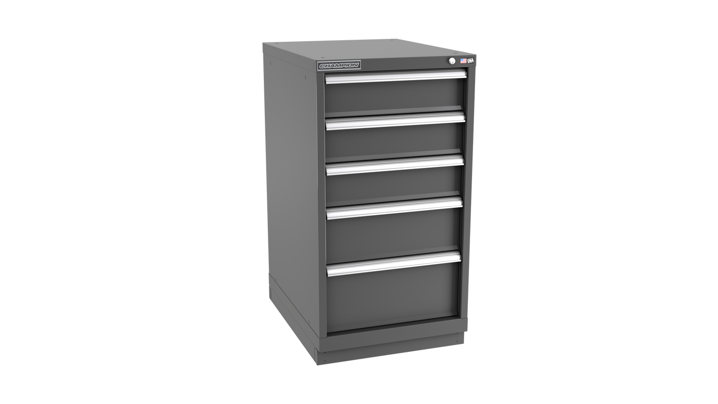 Champion Tool Storage NW1800-0502-ILC-FTB-DG 5-Drawer Standard Depth Modular Cabinet NW0502 | 22-3/16"W x 41-3/4"H x 28-1/2"D, Dark Gray