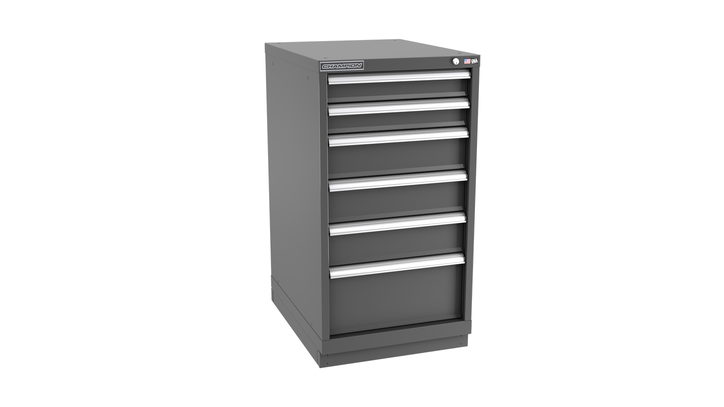 Champion Tool Storage NW1800-0601-ILC-FTB-DG 6-Drawer Standard Depth Modular Cabinet NW0601 | 22-3/16"W x 41-3/4"H x 28-1/2"D, Dark Gray