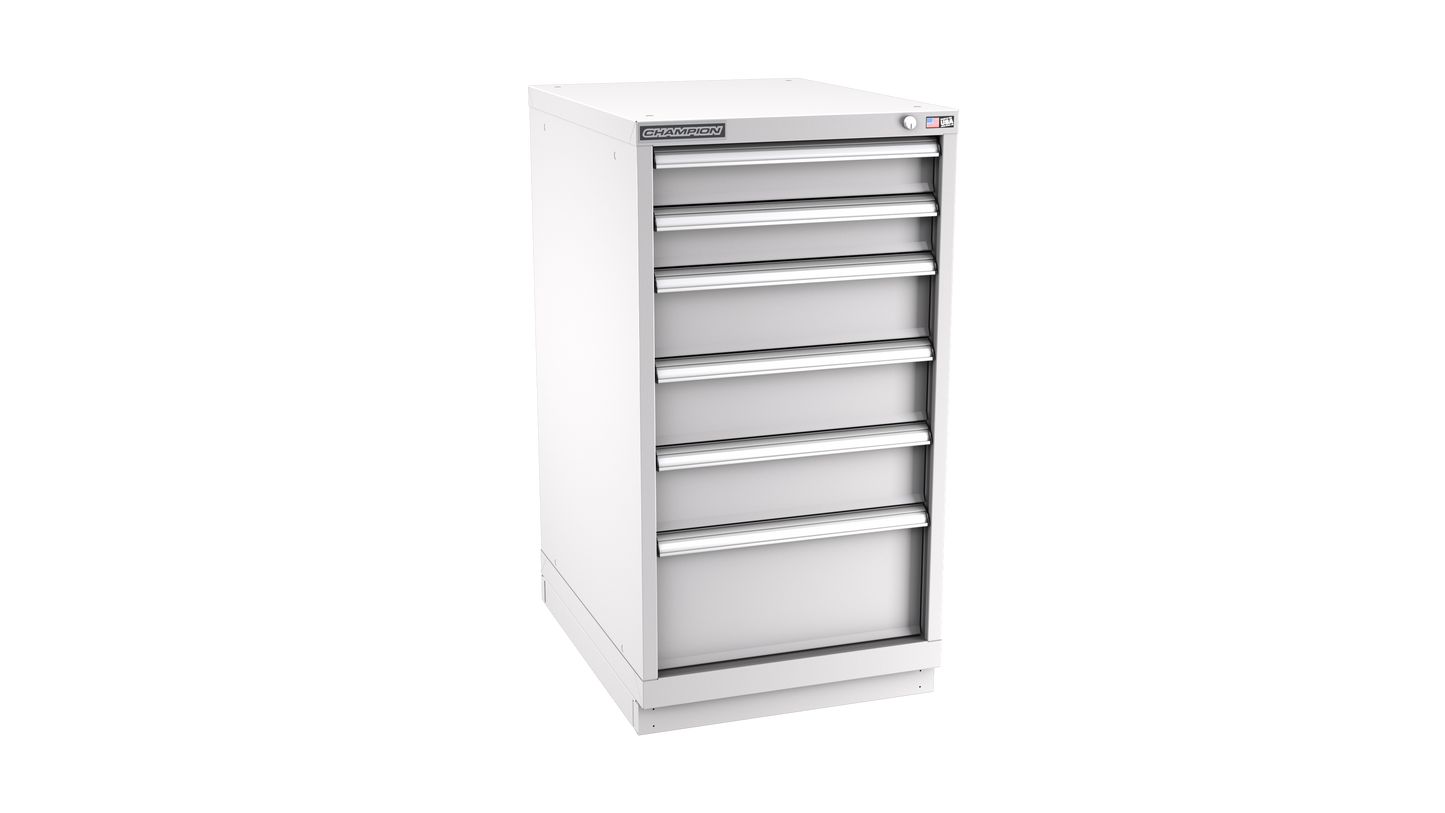 Champion Tool Storage NW1800-0601-ILC-FTB-LG 6-Drawer Standard Depth Modular Cabinet NW0601 | 22-3/16"W x 41-3/4"H x 28-1/2"D, Light Gray