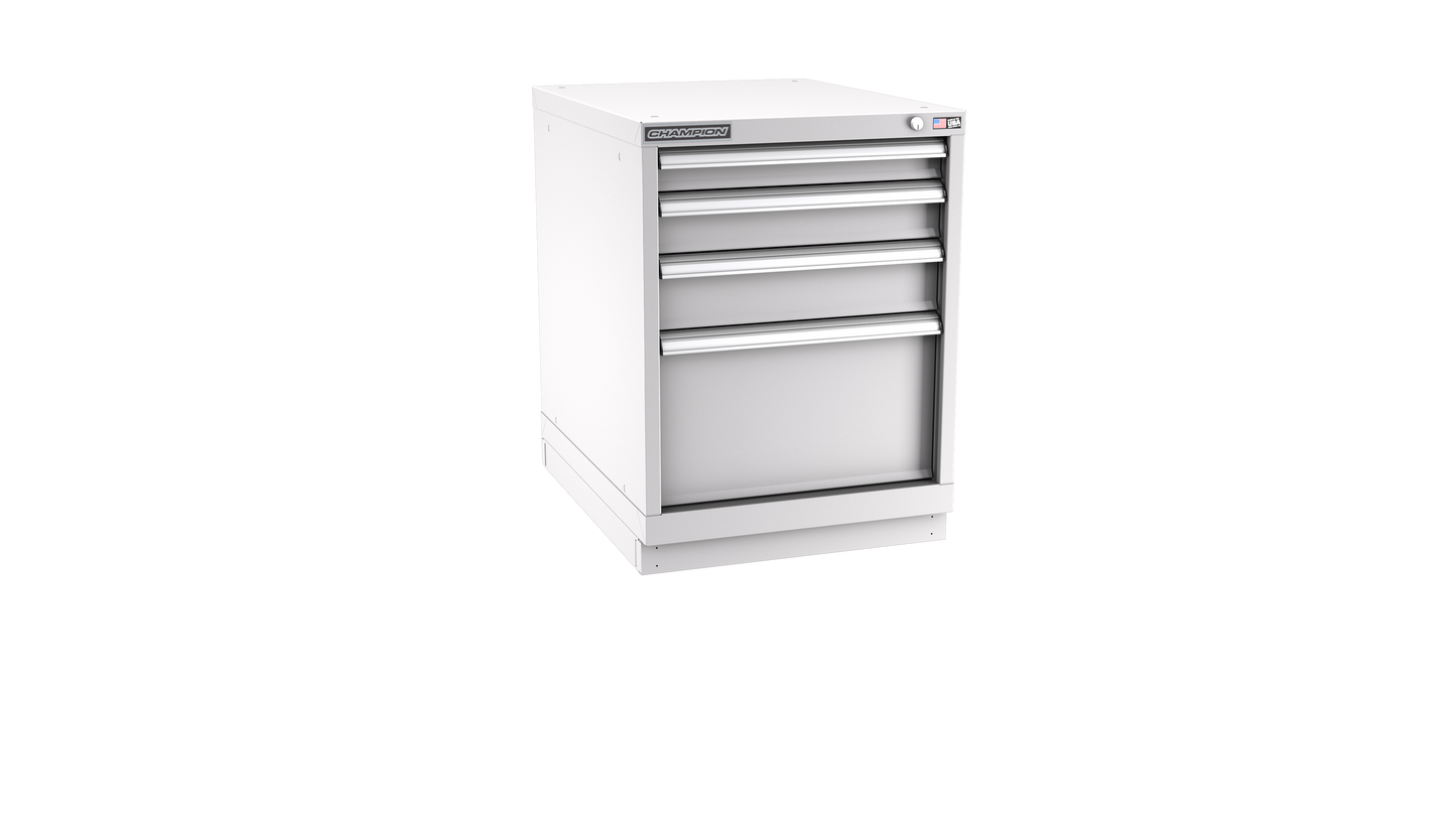 Champion Tool Storage NWS1200-0402-ILC-FTB-LG 4-Drawer Shallow Depth Modular Cabinet NWS0402 | 22-3/16"W x 29-7/8"H x 22-1/2"D, Light Gray