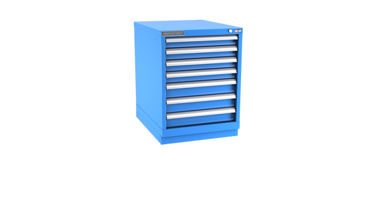 Champion Tool Storage NWS1200-0701-ILC-FTB-BB 7-Drawer Shallow Depth Modular Cabinet NWS0701 | 22-3/16"W x 29-7/8"H x 22-1/2"D, Bright Blue