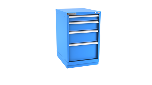 Champion Tool Storage NWS1500-0401-ILC-FTB-BB 4-Drawer Shallow Depth Modular Cabinet NWS0401 | 22-3/16"W x 35-7/8"H x 22-1/2"D, Bright Blue