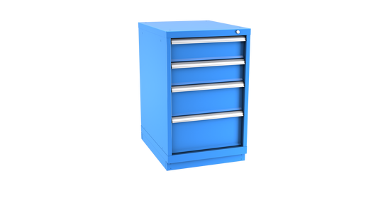 Champion Tool Storage NWS1500-0402-ILC-FTB-BB 4-Drawer Shallow Depth Modular Cabinet NWS0402 | 22-3/16"W x 35-7/8"H x 22-1/2"D, Bright Blue