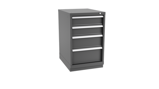 Champion Tool Storage NWS1500-0402-ILC-FTB-DG 4-Drawer Shallow Depth Modular Cabinet NWS0402 | 22-3/16"W x 35-7/8"H x 22-1/2"D, Dark Gray