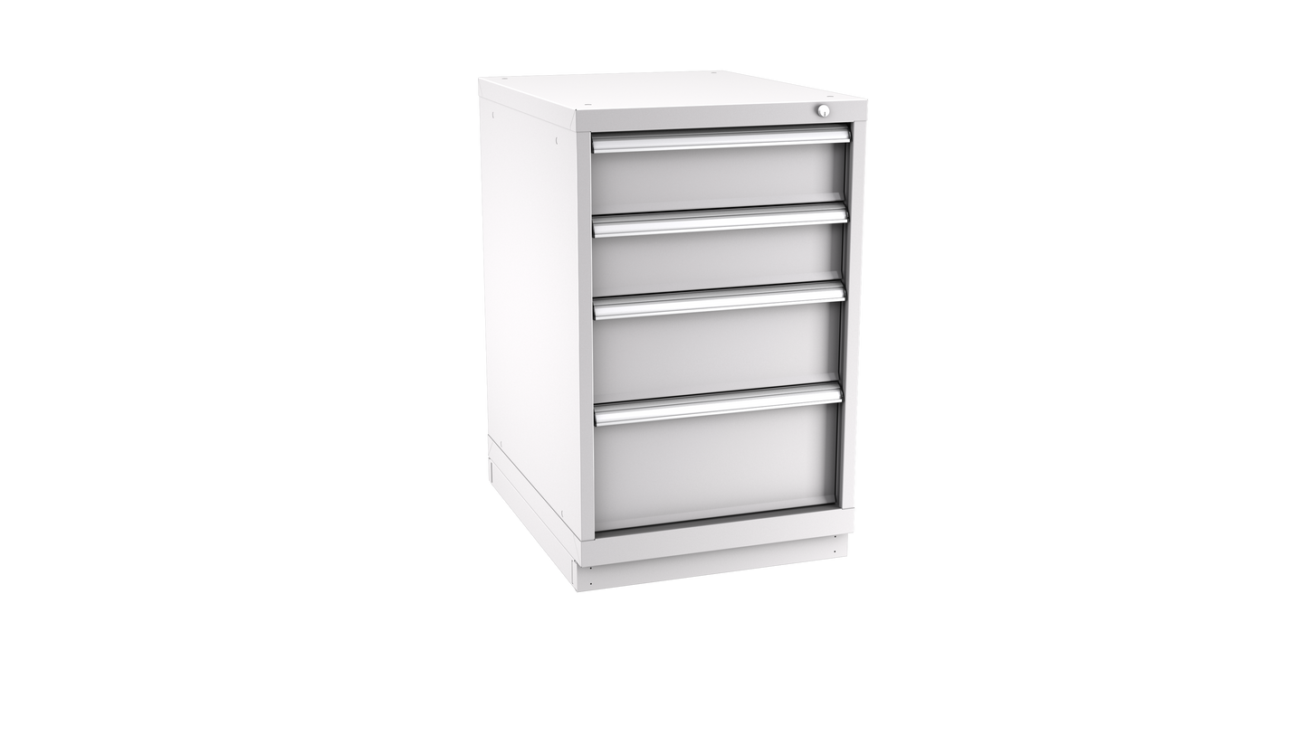 Champion Tool Storage NWS1500-0402-ILC-FTB-LG 4-Drawer Shallow Depth Modular Cabinet NWS0402 | 22-3/16"W x 35-7/8"H x 22-1/2"D, Light Gray