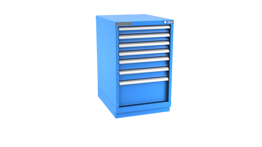 Champion Tool Storage NWS1500-0702-ILC-FTB-BB 7-Drawer Shallow Depth Modular Cabinet NWS0702 | 22-3/16"W x 35-7/8"H x 22-1/2"D, Bright Blue