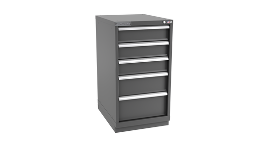 Champion Tool Storage NWS1800-0502-ILC-FTB-DG 5-Drawer Shallow Depth Modular Cabinet NWS0502 | 22-3/16"W x 41-3/4"H x 22-1/2"D, Dark Gray
