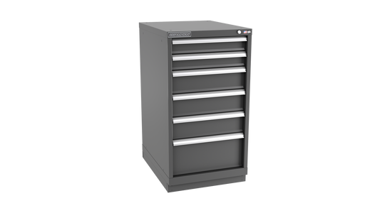 Champion Tool Storage NWS1800-0601-ILC-FTB-DG 6-Drawer Shallow Depth Modular Cabinet NWS0601 | 22-3/16"W x 41-3/4"H x 22-1/2"D, Dark Gray