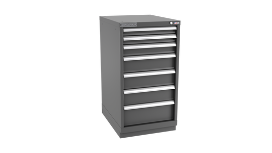 Champion Tool Storage NWS1800-0701-ILC-FTB-DG 7-Drawer Shallow Depth Modular Cabinet NWS0701 | 22-3/16"W x 41-3/4"H x 22-1/2"D, Dark Gray
