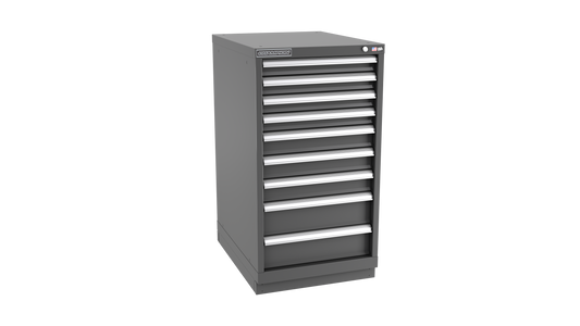 Champion Tool Storage NWS1800-0901-ILC-FTB-DG 9-Drawer Shallow Depth Modular Cabinet NWS0901 | 22-3/16"W x 41-3/4"H x 22-1/2"D, Dark Gray