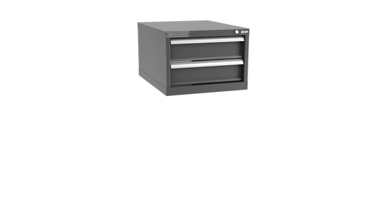 Champion Tool Storage NWS600-0201-ILC-DG 2-Drawer Shallow Depth Modular Cabinet NWS0201 | 22-3/16"W x 15-3/4"H x 22-1/2"D, Dark Gray