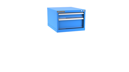 Champion Tool Storage NWS600-0202-ILC-BB 2-Drawer Shallow Depth Modular Cabinet NWS0202 | 22-3/16"W x 15-3/4"H x 22-1/2"D, Bright Blue