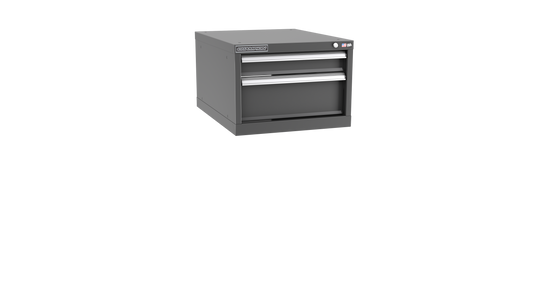 Champion Tool Storage NWS600-0202-ILC-DG 2-Drawer Shallow Depth Modular Cabinet NWS0202 | 22-3/16"W x 15-3/4"H x 22-1/2"D, Dark Gray
