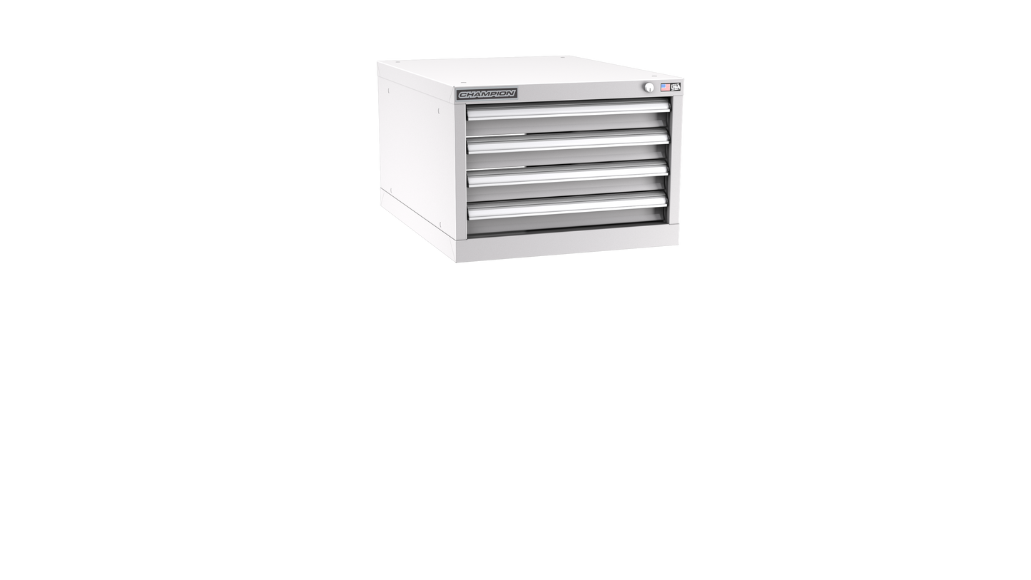 Champion Tool Storage NWS600-0401-ILC-LG 4-Drawer Shallow Depth Modular Cabinet NWS0401 | 22-3/16"W x 15-3/4"H x 22-1/2"D, Light Gray