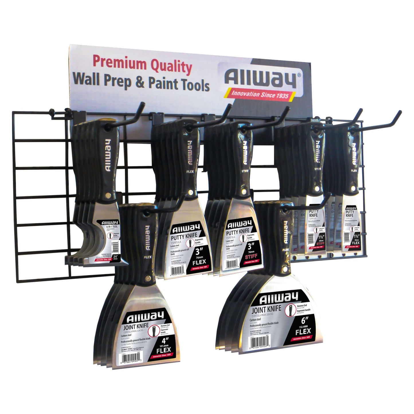 Allway NXW7 35-Piece Ergonomic-Grip Joint Knife Merchandiser