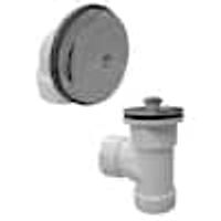 Jones Stephens B0752BN Brushed Nickel One-Hole Friction Lift Bath Waste Kit, Standard Half Kit, White Plastic