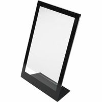 Deflecto DEF69775 Superior Image Slanted Standup Sign Holder - 11" X 8.5" - 1 Each - Clear, Black