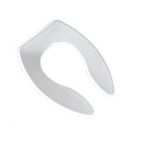 Jones Stephens C108SSC00 White Heavy Duty Plastic Toilet Seat, Open Front less Cover, Self-Sustaining Check Hinges, Elongated