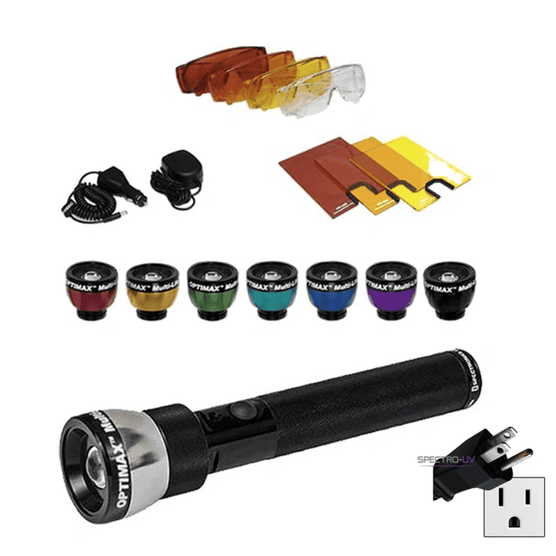 Spectro-UV OFK-8000A OptiMax™ Multi-Lite LED Alternate Light Source (ALS) Inspection Kit