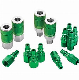 ColorConnex A71458B-CA Coupler and Plug Kit, 14-Piece, Type B, 1/4" Body, 1/4" NPT, Green