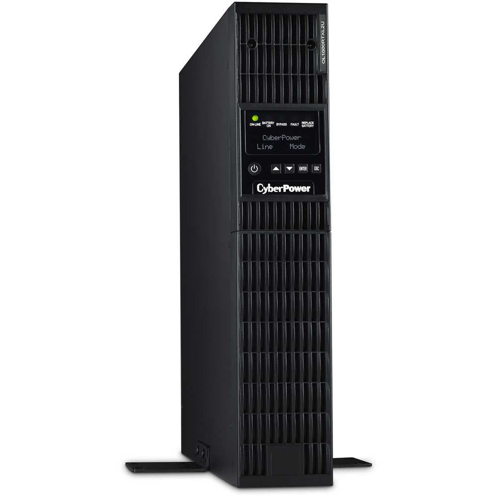 CyberPower OL1000RTXL2UN Smart App Online UPS Systems - 1000VA/900W, 100 - 125 VAC, NEMA 5-15P, 2U, Rack / Tower, Sine Wave, 8 Outlets, LCD, PowerPanel® Business, $400000 CEG, 3YR Warranty