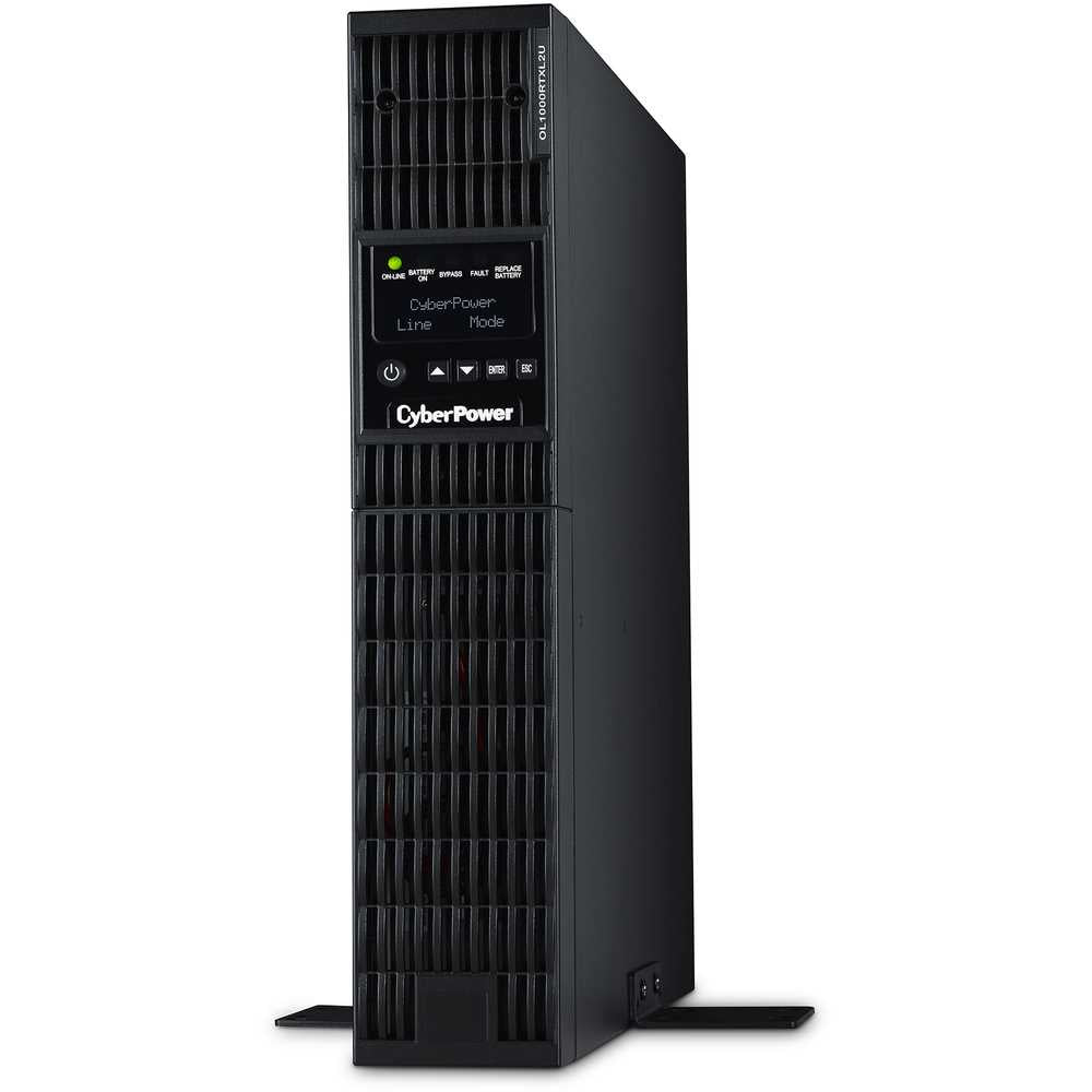 CyberPower OL1000RTXL2UN Smart App Online UPS Systems - 1000VA/900W, 100 - 125 VAC, NEMA 5-15P, 2U, Rack / Tower, Sine Wave, 8 Outlets, LCD, PowerPanel® Business, $400000 CEG, 3YR Warranty