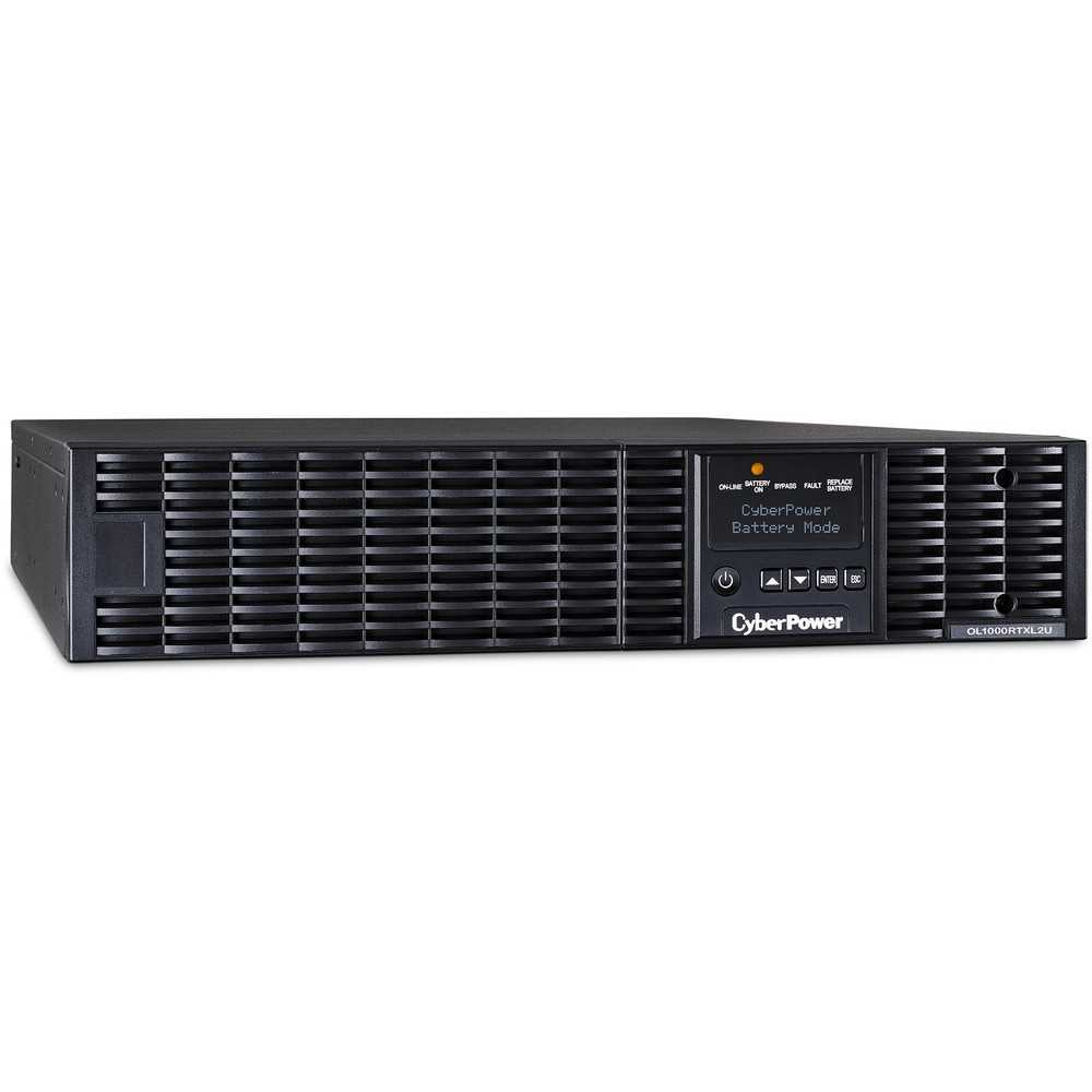 CyberPower OL1000RTXL2UN Smart App Online UPS Systems - 1000VA/900W, 100 - 125 VAC, NEMA 5-15P, 2U, Rack / Tower, Sine Wave, 8 Outlets, LCD, PowerPanel® Business, $400000 CEG, 3YR Warranty