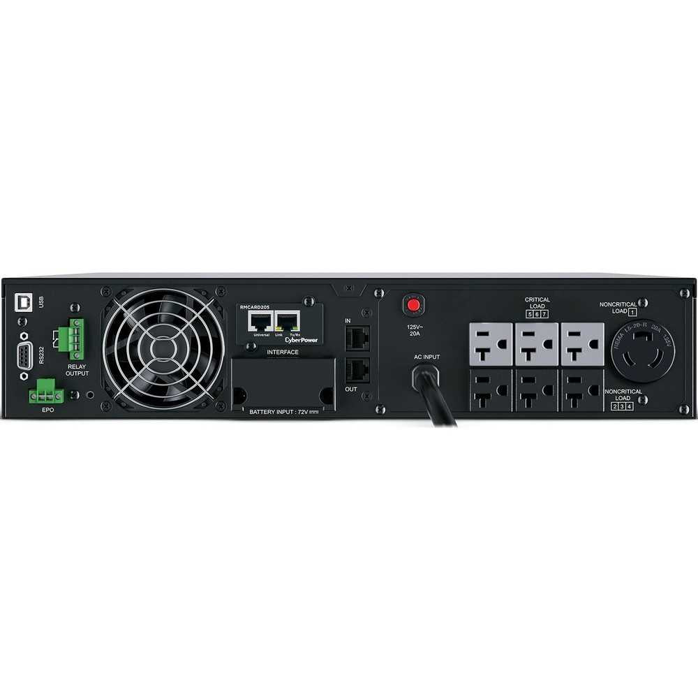 CyberPower OL2200RTXL2UN Smart App Online UPS Systems - 2200VA/1800W, 100 - 125 VAC, NEMA 5-20P, 2U, Rack / Tower, Sine Wave, 7 Outlets, LCD, PowerPanel® Business, $400000 CEG, 3YR Warranty