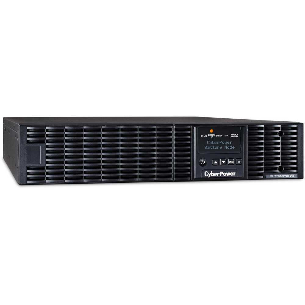 CyberPower OL2200RTXL2UN Smart App Online UPS Systems - 2200VA/1800W, 100 - 125 VAC, NEMA 5-20P, 2U, Rack / Tower, Sine Wave, 7 Outlets, LCD, PowerPanel® Business, $400000 CEG, 3YR Warranty