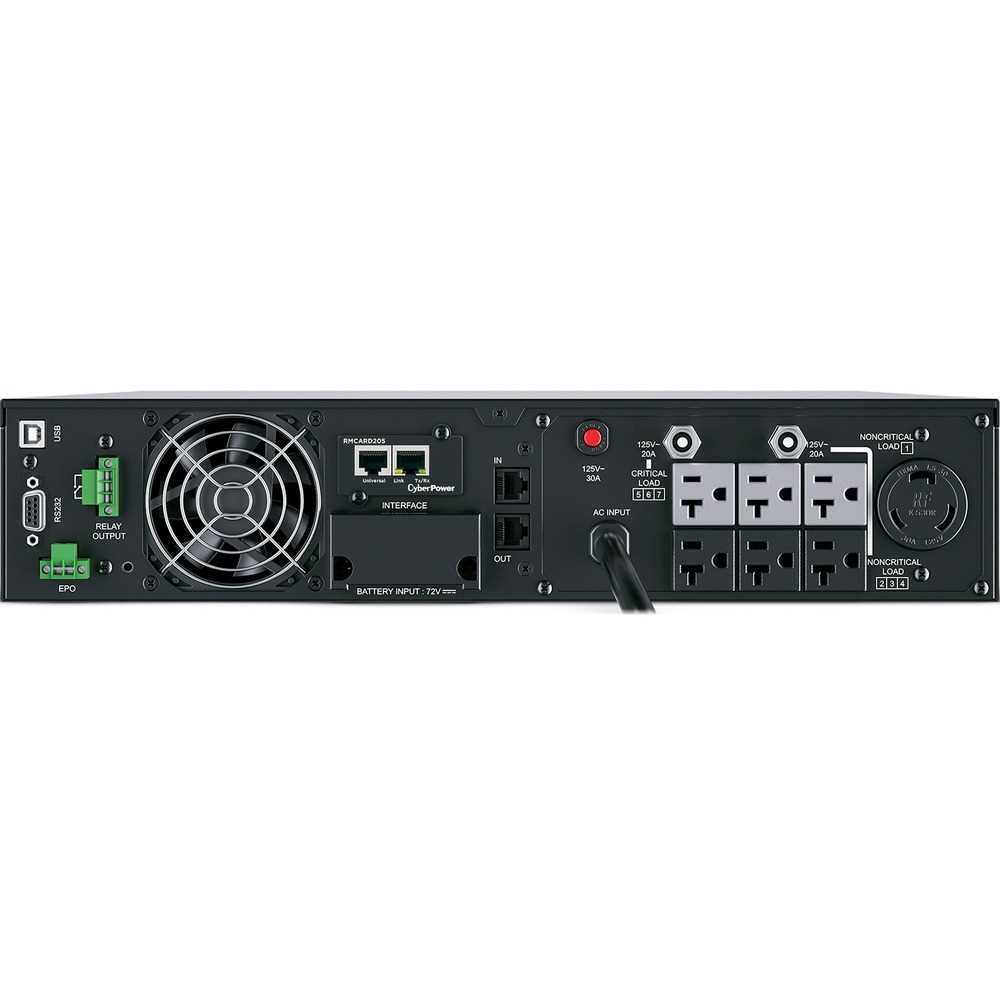 CyberPower OL3000RTXL2UN Smart App Online UPS Systems - 3000VA/2700W, 100 - 125 VAC, NEMA L5-30P, 2U, Rack / Tower, Sine Wave, 7 Outlets, LCD, PowerPanel® Business, $400000 CEG, 3YR Warranty