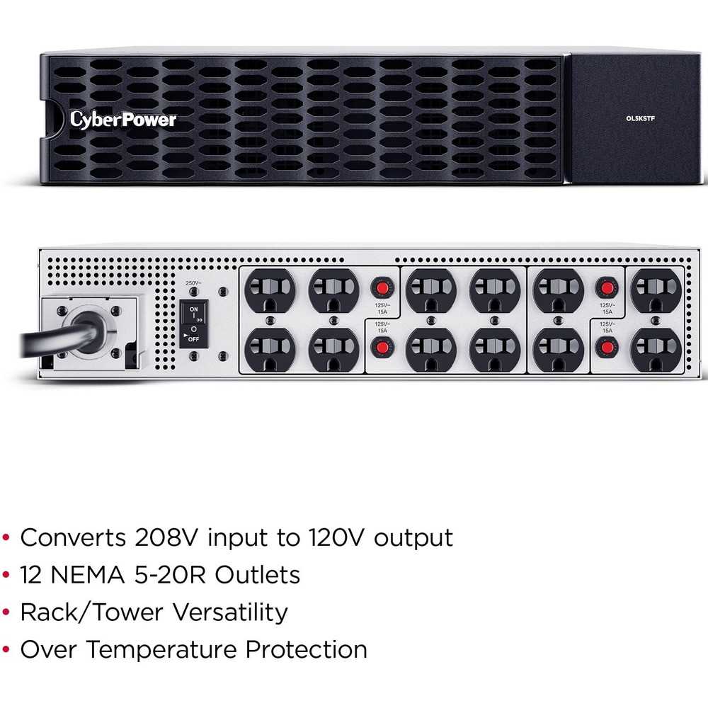 CyberPower OL5KSTF | Step-Down Transformer - 230 V AC Input - 120 V AC, 208 V AC Output - 2U