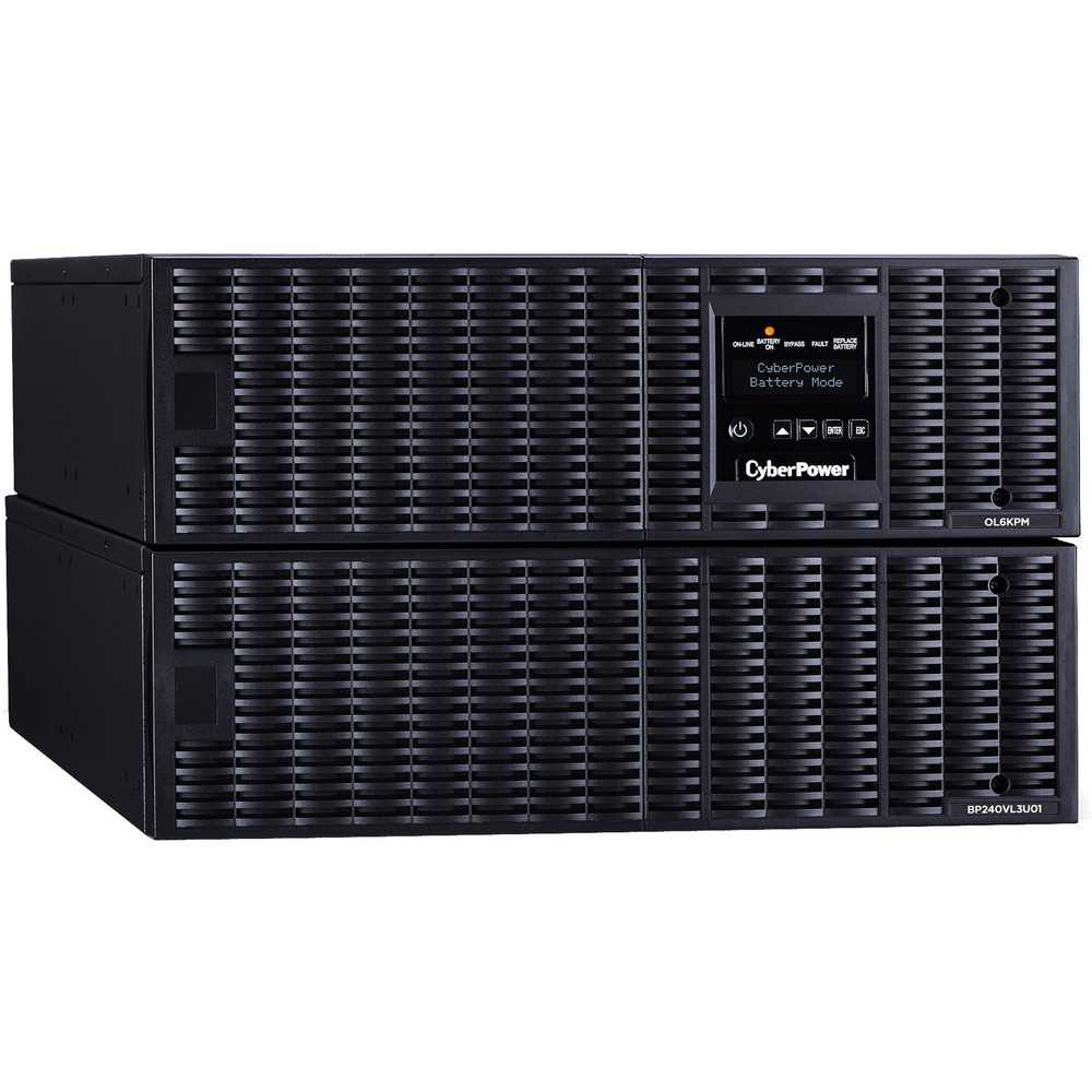 CyberPower OL6KRT Smart App Online UPS Systems - 6000VA/5400W, 200 - 240 VAC, NEMA L6-30P, 6U, Rack / Tower, Sine Wave, 4 Outlets, LCD, PowerPanel® Business, $300000 CEG, 3YR Warranty