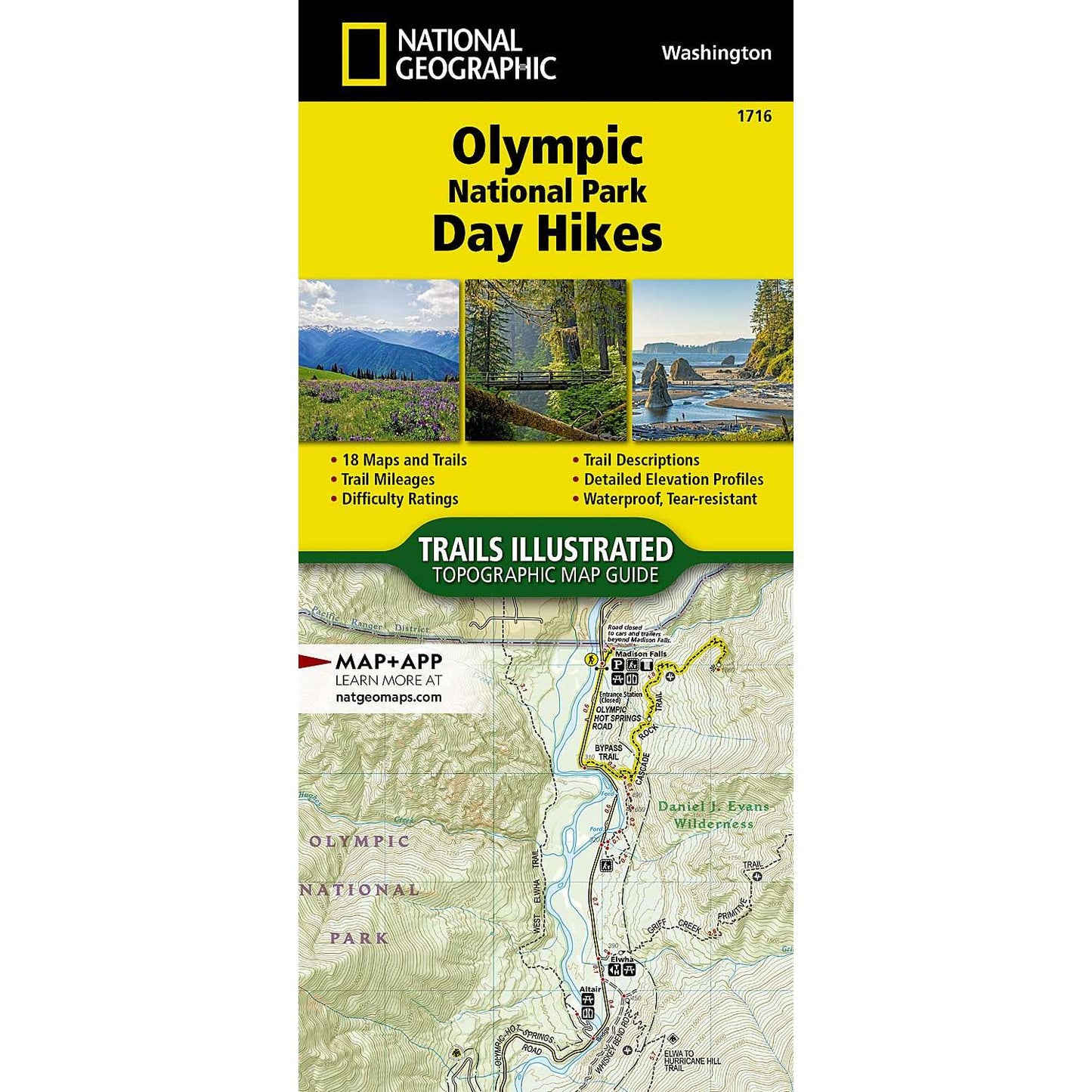 Paradise Clay NGM056 Olympic National Park Day Hikes Map (National Geographic Map)