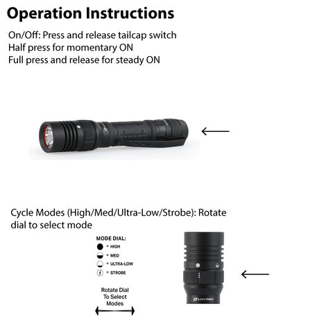 LUXPRO XP920 Pro Series 1000 Lumen LED Tactical Flashlight + Rechargeable Battery with Integrated Charging Port