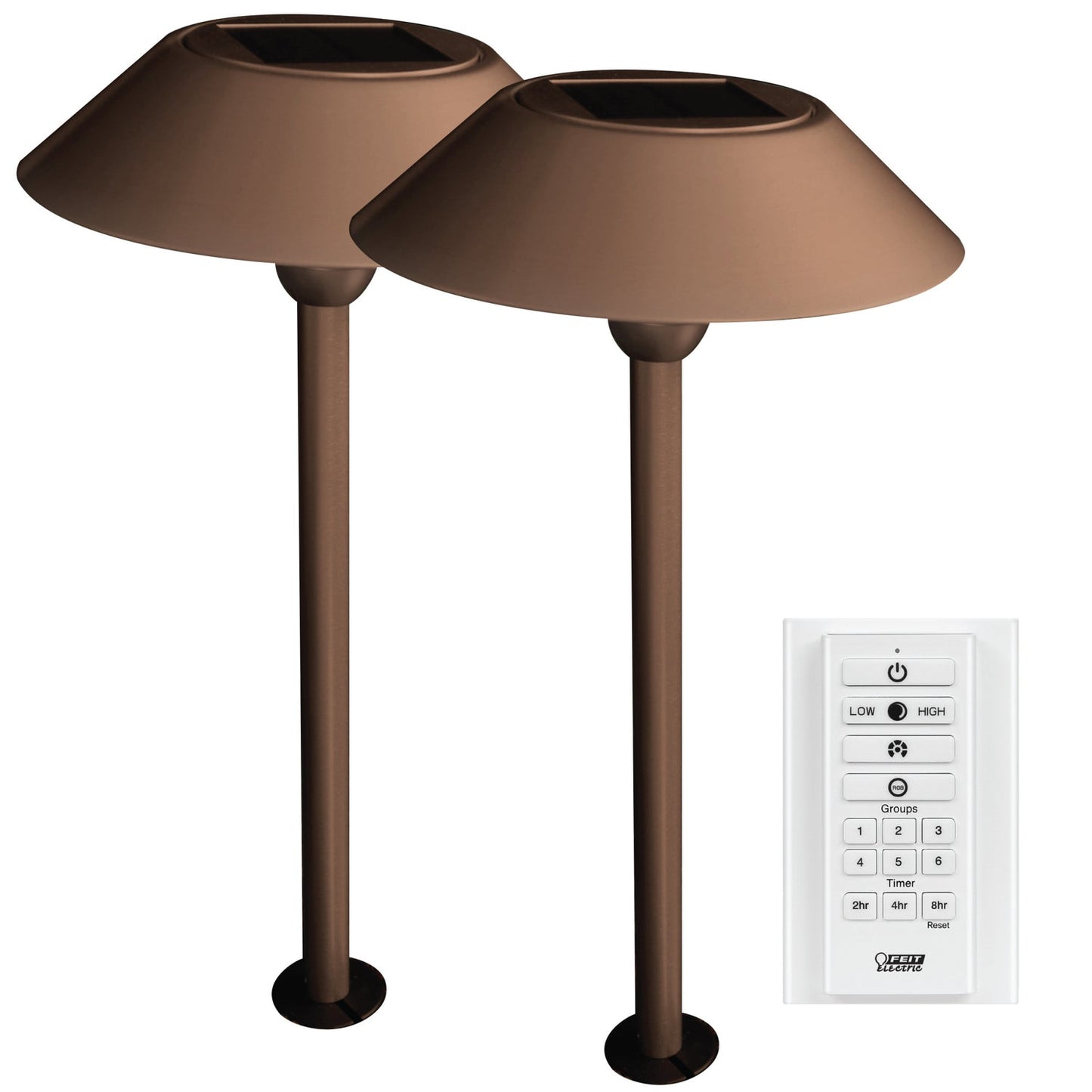 Feit Electric PATHSYNC/SOL/BZ/2/RP 12 in. OneSync Landscape Bronze Solar Pathway Light Starter Kit