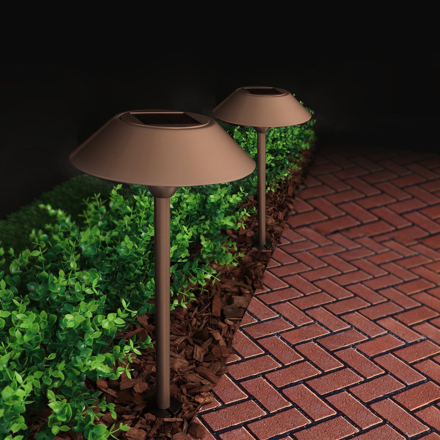 Feit Electric PATHSYNC/SOL/BZ/2/RP 12 in. OneSync Landscape Bronze Solar Pathway Light Starter Kit