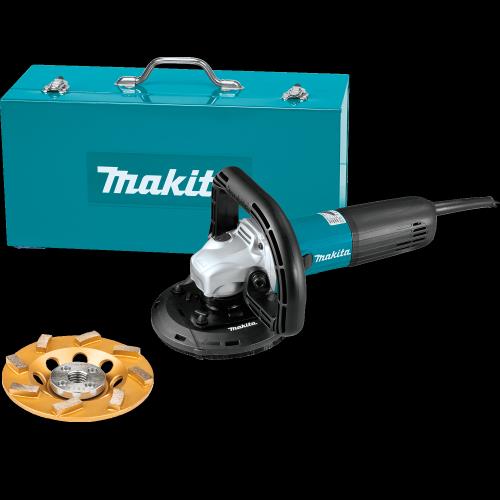 Makita PC5010CX1 5" SJS,II Compact Concrete Planer with Dust Extraction Shroud and Diamond Cup Wheel